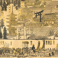 Japanese Bird's-Eye View Map Woodblock Print Nikko-san Shrine Temple 3D FL362