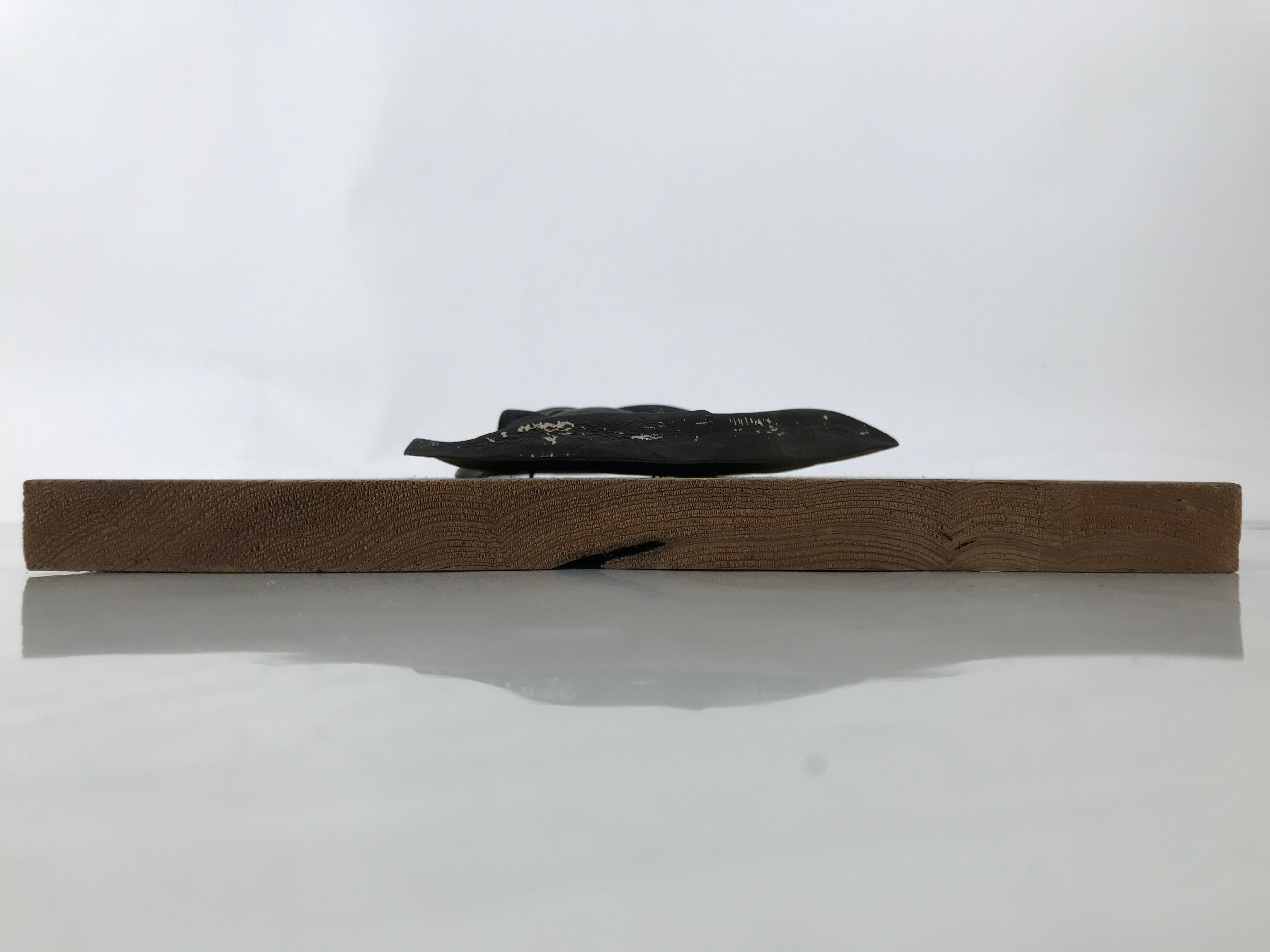 Japanese Black Mask Wall Hanging Art Vtg Portrait Wood Plaque Brown FL416