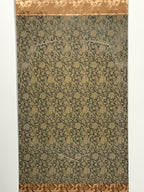 Japanese Blank Hanging Scroll Vtg Thread Holders Floral Green Brown Gold SC880