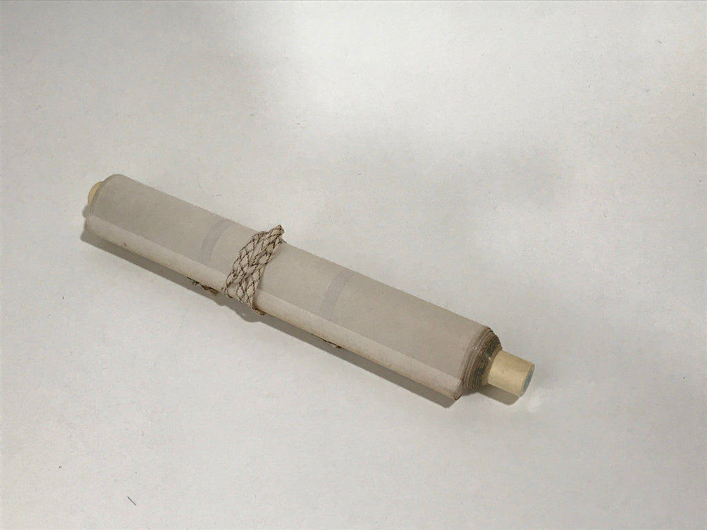 Japanese Blank Hanging Scroll Vtg Thread Holders Floral Green Brown Gold SC880