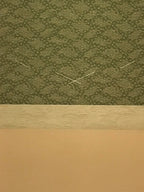 Japanese Blank Hanging Scroll Vtg Thread Holders Floral Green Kakejiku SC871