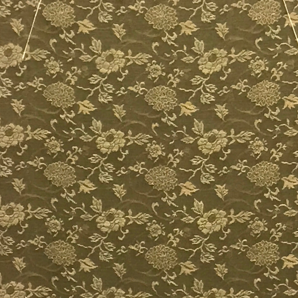Japanese Blank Hanging Scroll Vtg Thread Holders Floral Green Kakejiku SC873