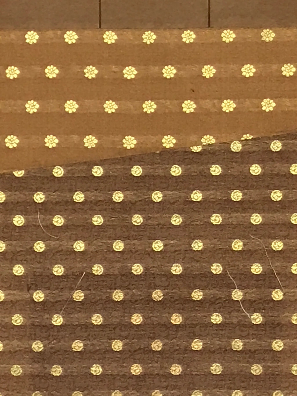 Japanese Blank Hanging Scroll Vtg Thread Holders Gold Floral Kakejiku SC962