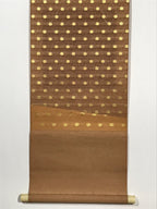 Japanese Blank Hanging Scroll Vtg Thread Holders Gold Floral Kakejiku SC962