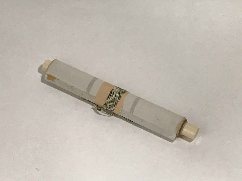 Japanese Blank Hanging Scroll Vtg Thread Holders Green Floral Orange Gold SC881