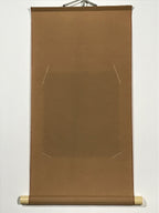 Japanese Blank Short Hanging Scroll Vtg Thread Holders Plain Brown SC882