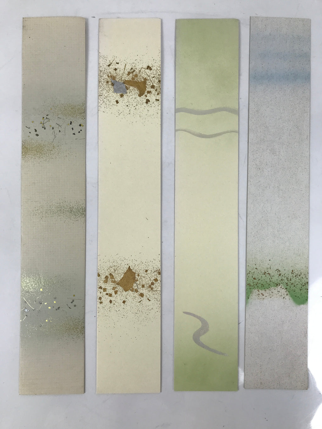 Japanese Blank Tanzaku Shikishi Art Board Set 4pcs Gold Blue Green Design A749