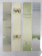 Japanese Blank Tanzaku Shikishi Art Board Set 4pcs Gold Blue Green Design A749