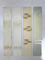 Japanese Blank Tanzaku Shikishi Art Board Set Vtg 4pcs Gold Green Design A750