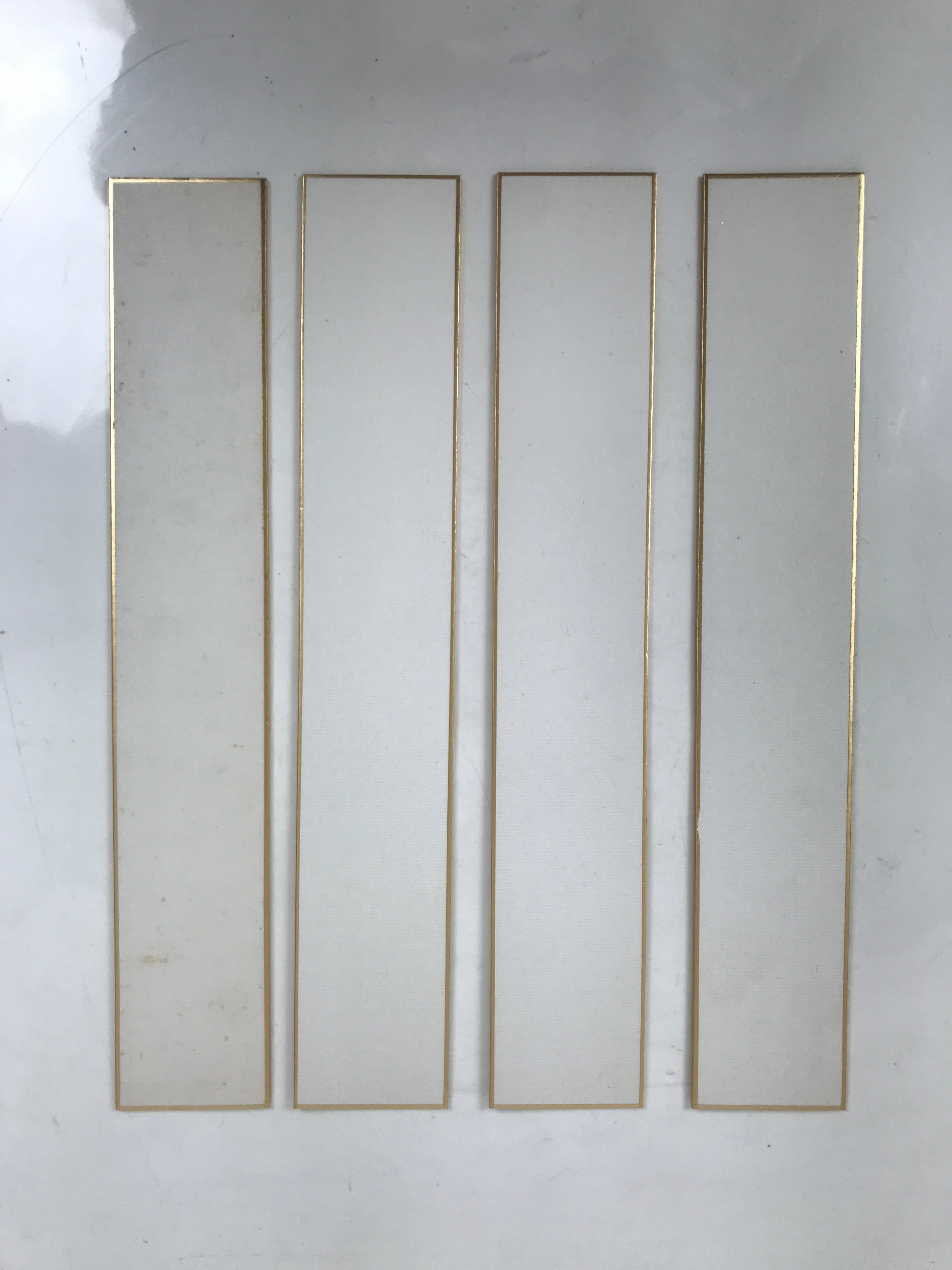 Japanese Blank Tanzaku Shikishi Art Board Set Vtg 4pcs White Gold Border A743
