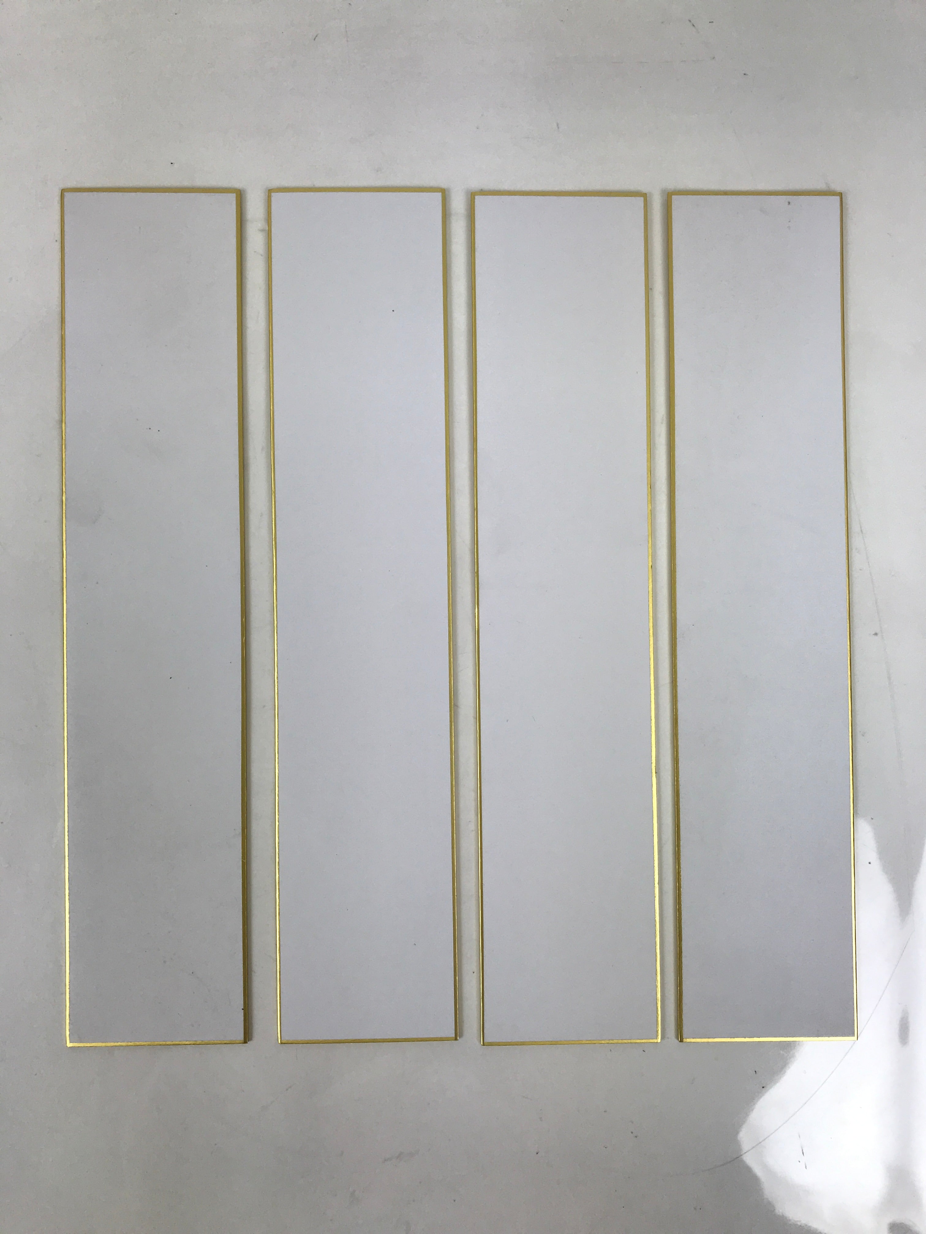 Japanese Blank Tanzaku Shikishi Art Board Set Vtg 4pcs White Gold Border A744