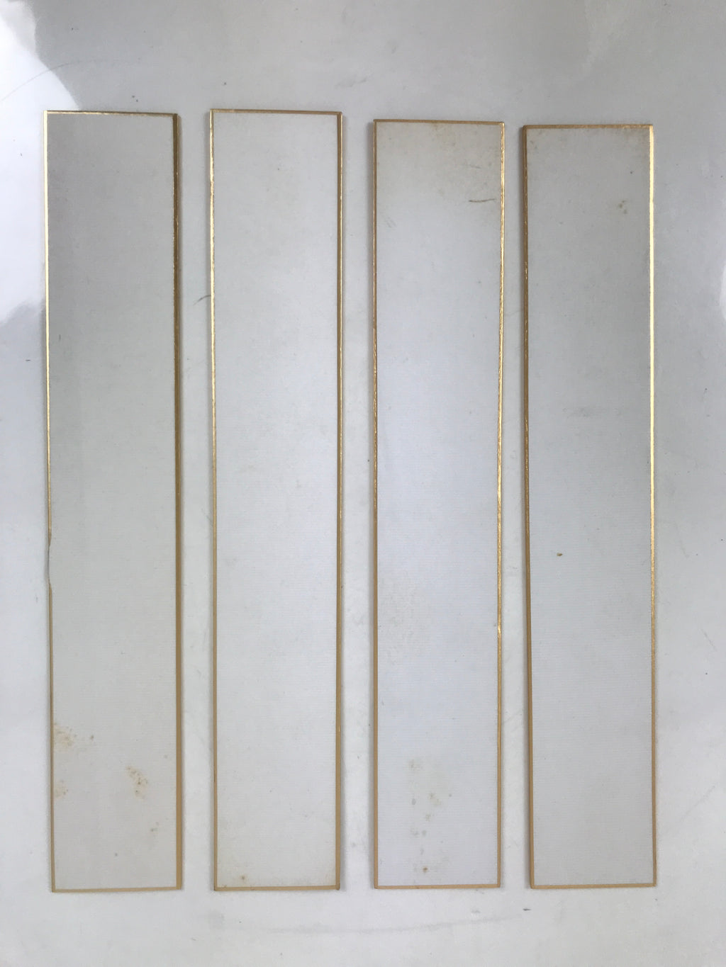 Japanese Blank Tanzaku Shikishi Art Board Set Vtg 4pcs White Gold Border A745