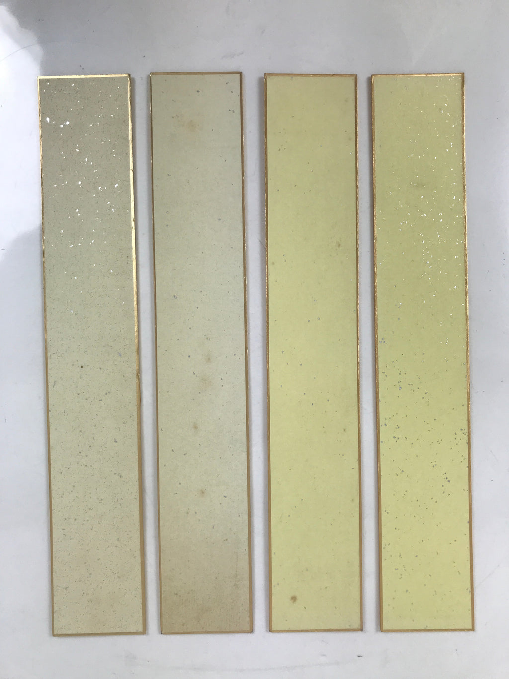Japanese Blank Tanzaku Shikishi Art Board Set Vtg 4pcs White Gold Border A745