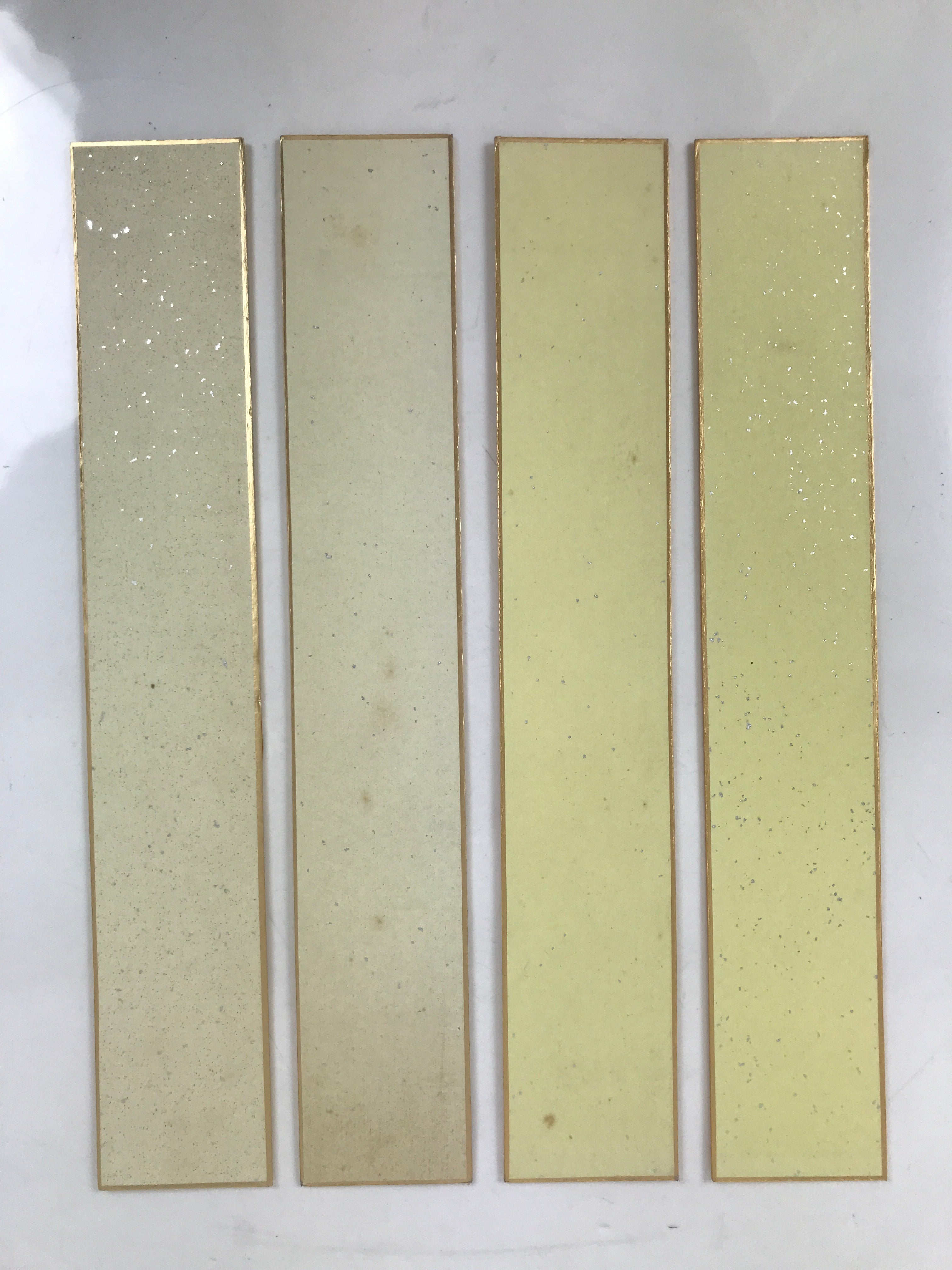 Japanese Blank Tanzaku Shikishi Art Board Set Vtg 4pcs White Gold Border A745