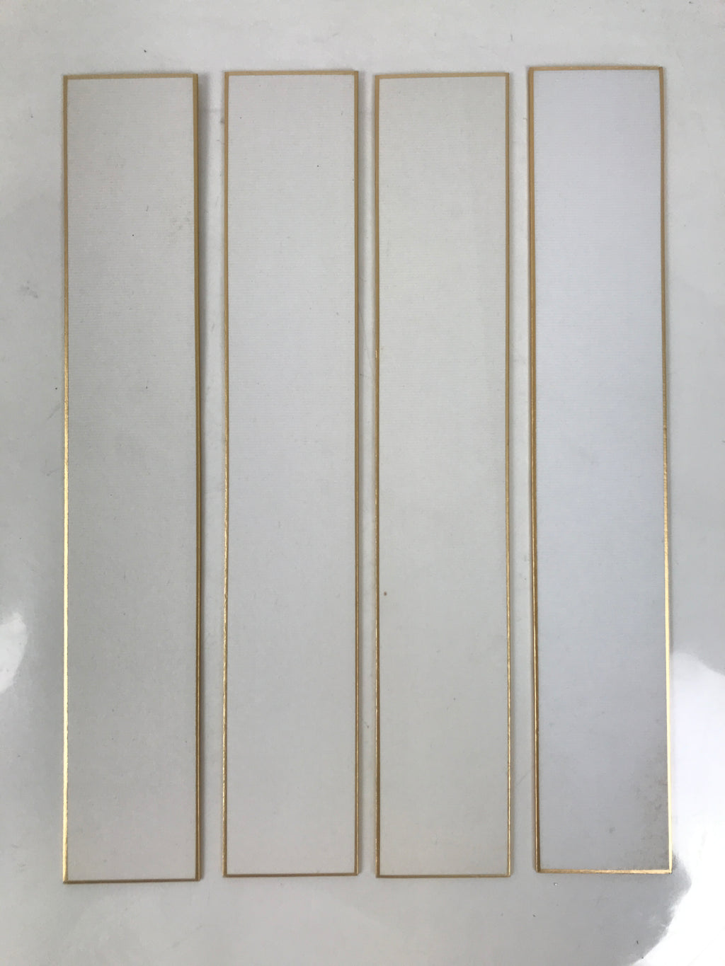Japanese Blank Tanzaku Shikishi Art Board Set Vtg 4pcs White Gold Border A746