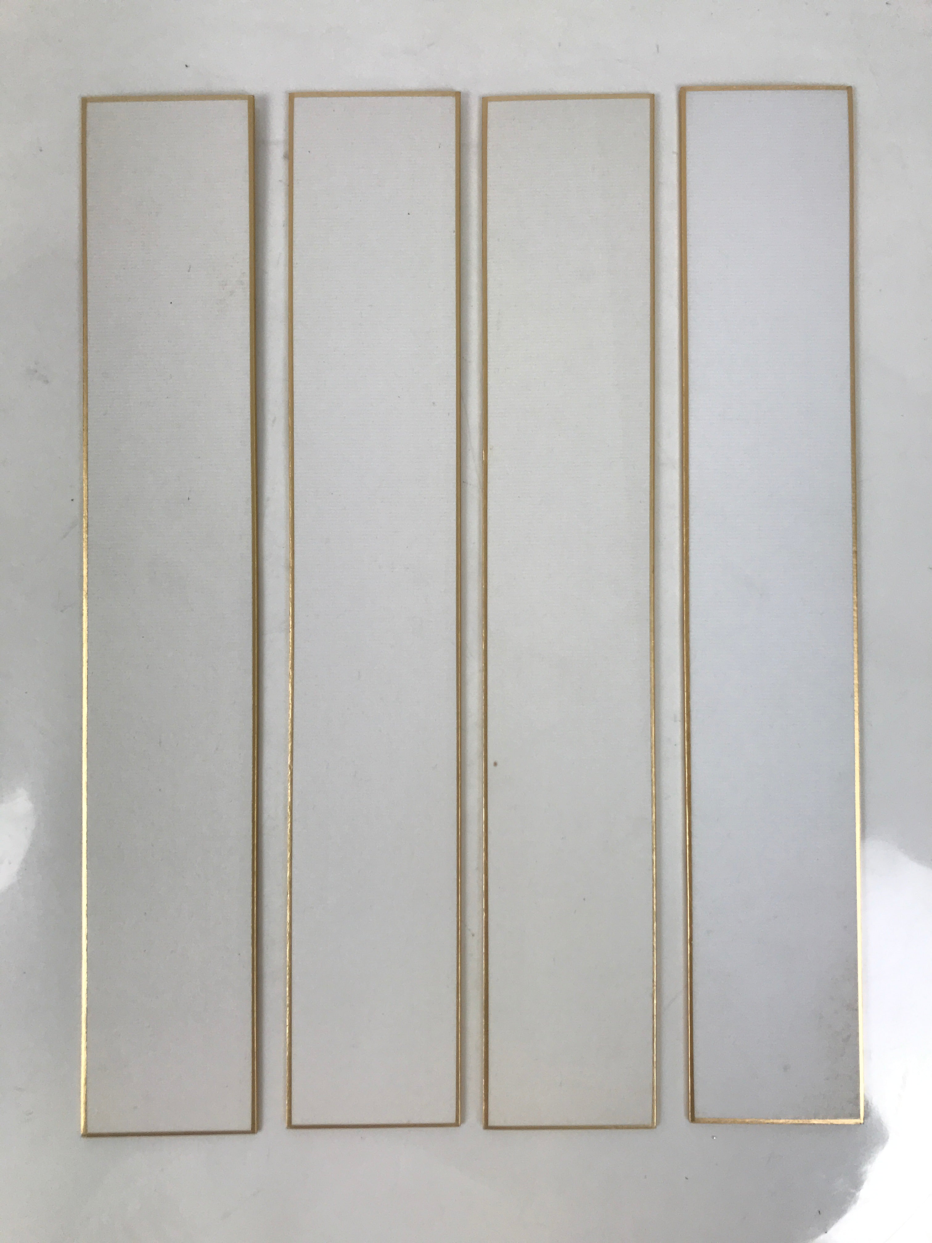 Japanese Blank Tanzaku Shikishi Art Board Set Vtg 4pcs White Gold Border A746