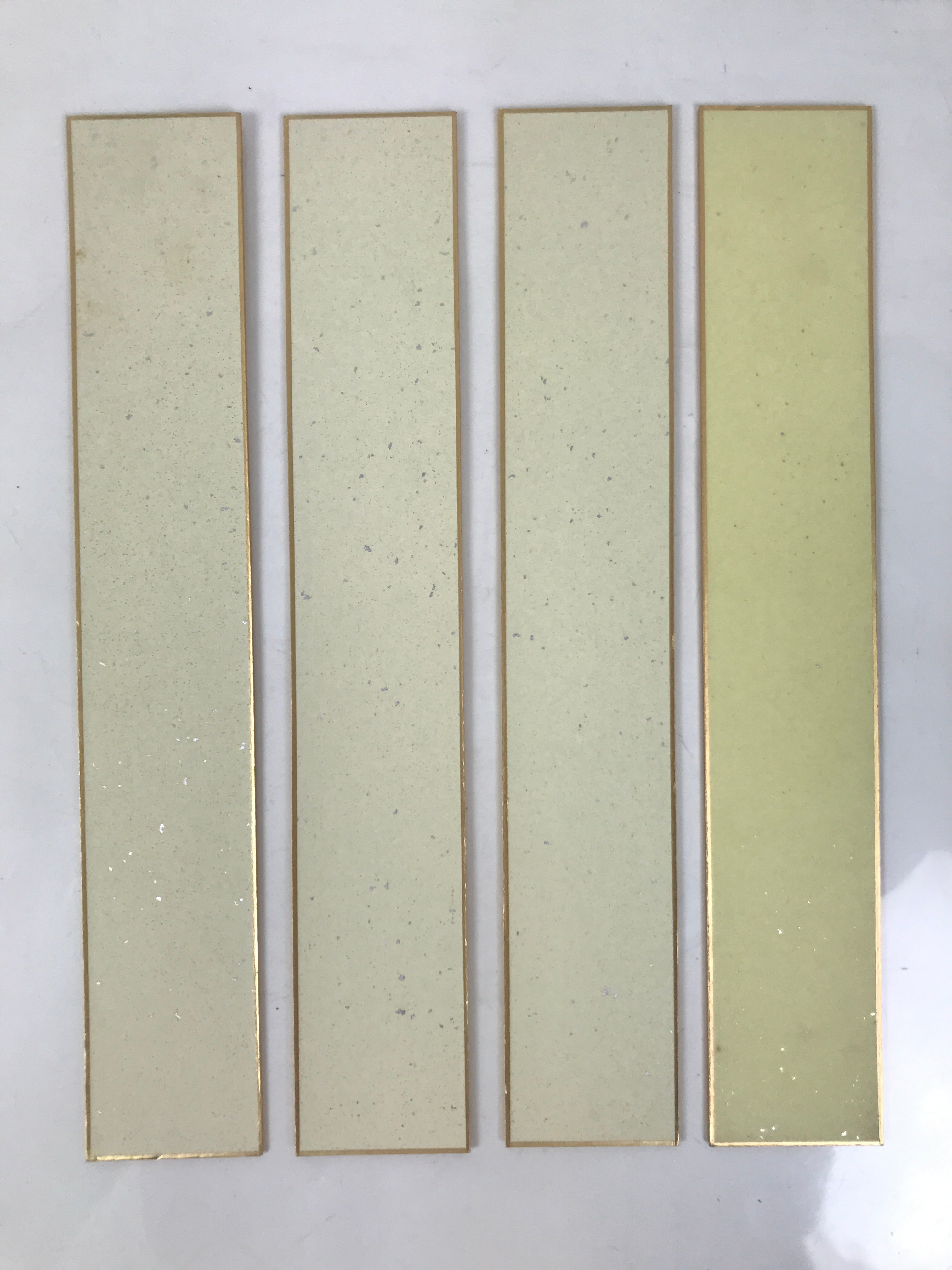 Japanese Blank Tanzaku Shikishi Art Board Set Vtg 4pcs White Gold Border A746