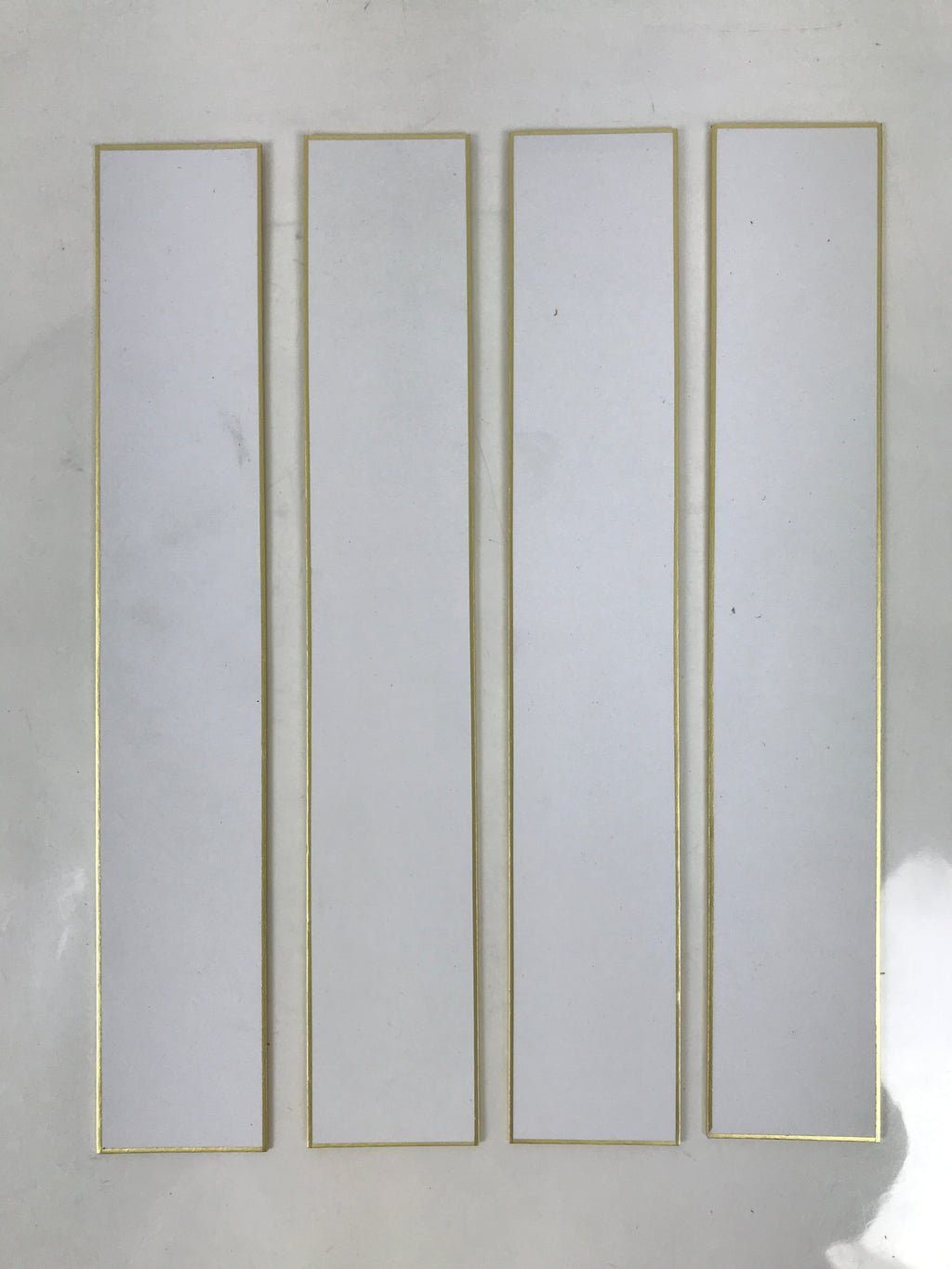 Japanese Blank Tanzaku Shikishi Art Board Set Vtg 4pcs White Gold Border A747