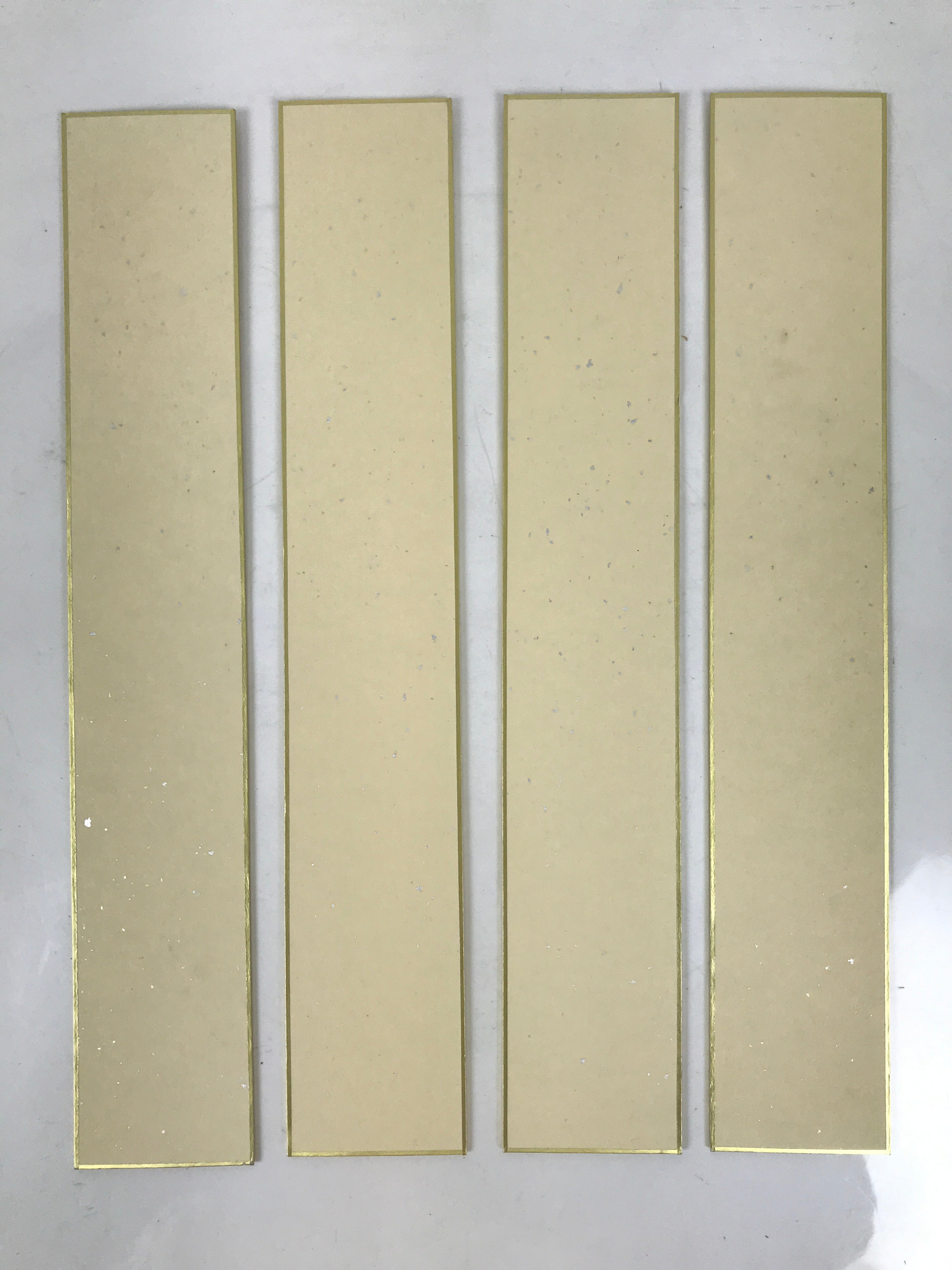Japanese Blank Tanzaku Shikishi Art Board Set Vtg 4pcs White Gold Border A747