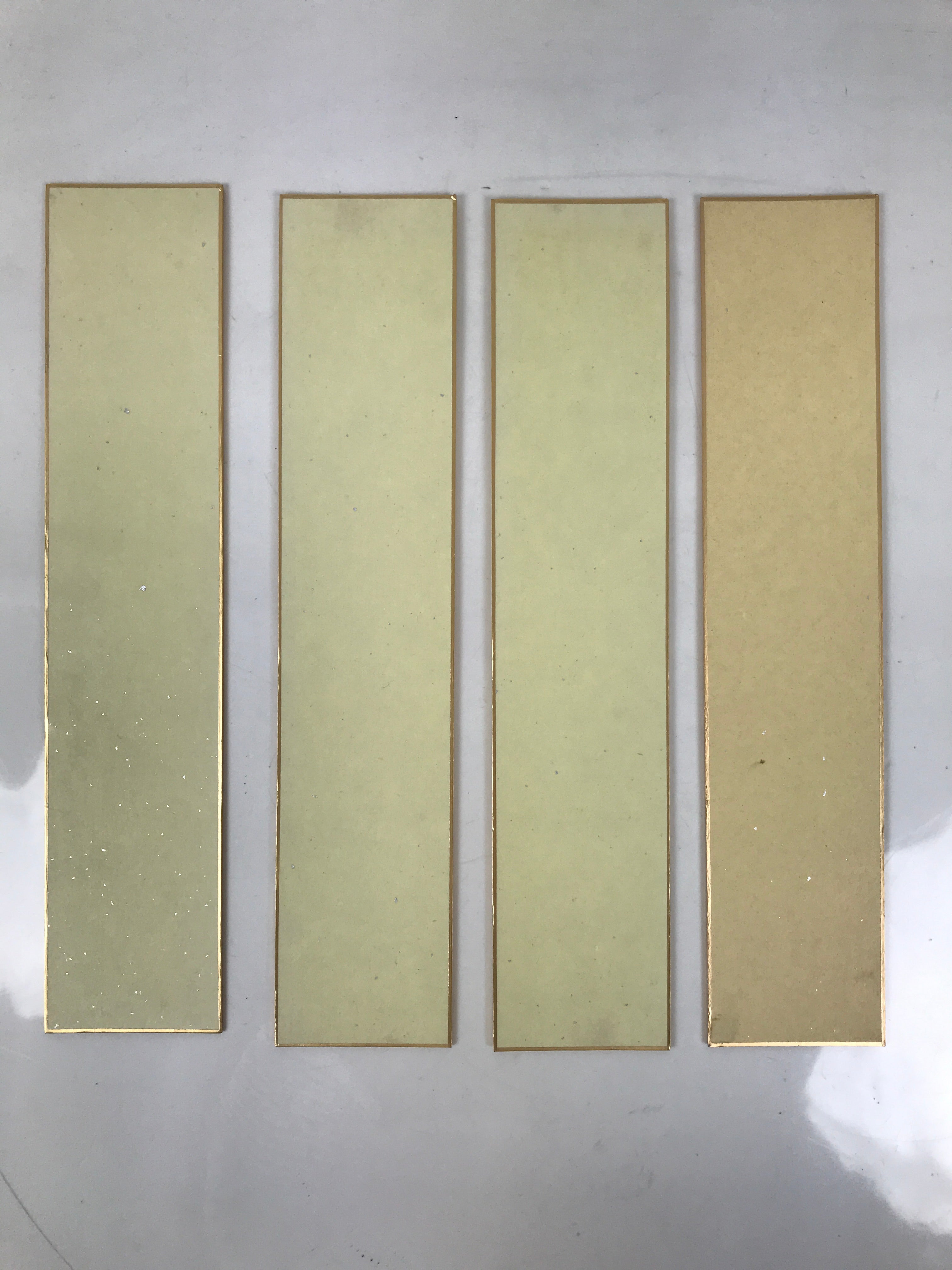 Japanese Blank Tanzaku Shikishi Art Board Set Vtg 4pcs Yellow Green Purple A742