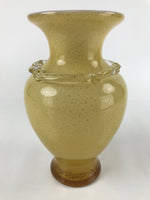 Japanese Blown Glass Vase Kabin Vtg Ikebana Flower Arrangement Yellow Gold FK99