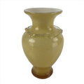Japanese Blown Glass Vase Kabin Vtg Ikebana Flower Arrangement Yellow Gold FK99