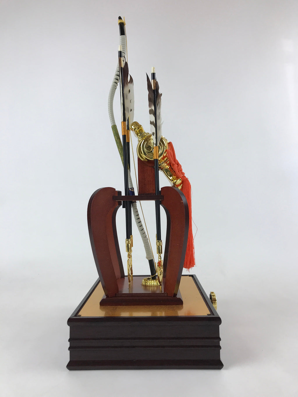Japanese Bow Arrow Hamayumi Display Stand Music Box Vtg Boys Day New Year ID530