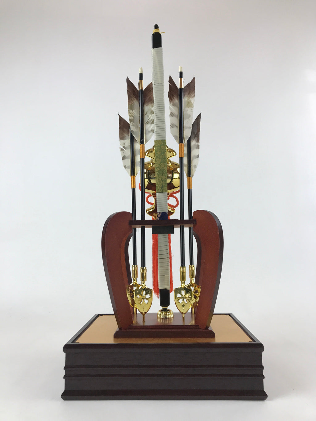 Japanese Bow Arrow Hamayumi Display Stand Music Box Vtg Boys Day New Year ID530