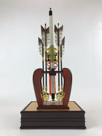 Japanese Bow Arrow Hamayumi Display Stand Music Box Vtg Boys Day New Year ID530