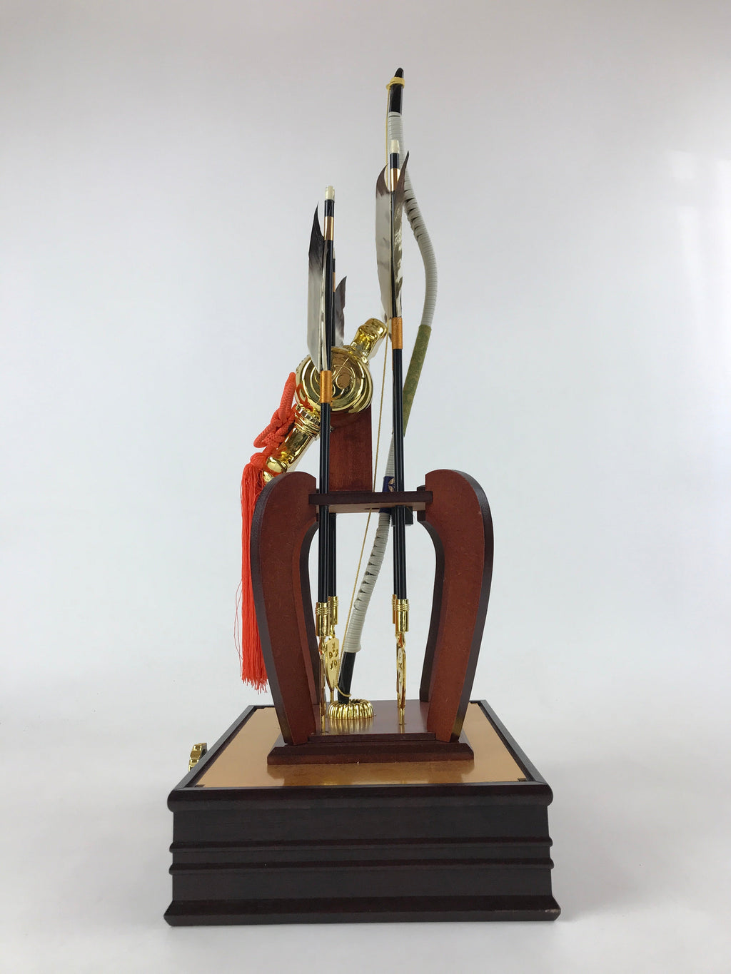 Japanese Bow Arrow Hamayumi Display Stand Music Box Vtg Boys Day New Year ID530