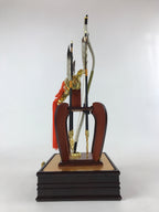 Japanese Bow Arrow Hamayumi Display Stand Music Box Vtg Boys Day New Year ID530