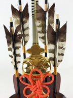 Japanese Bow Arrow Hamayumi Display Stand Music Box Vtg Boys Day New Year ID530