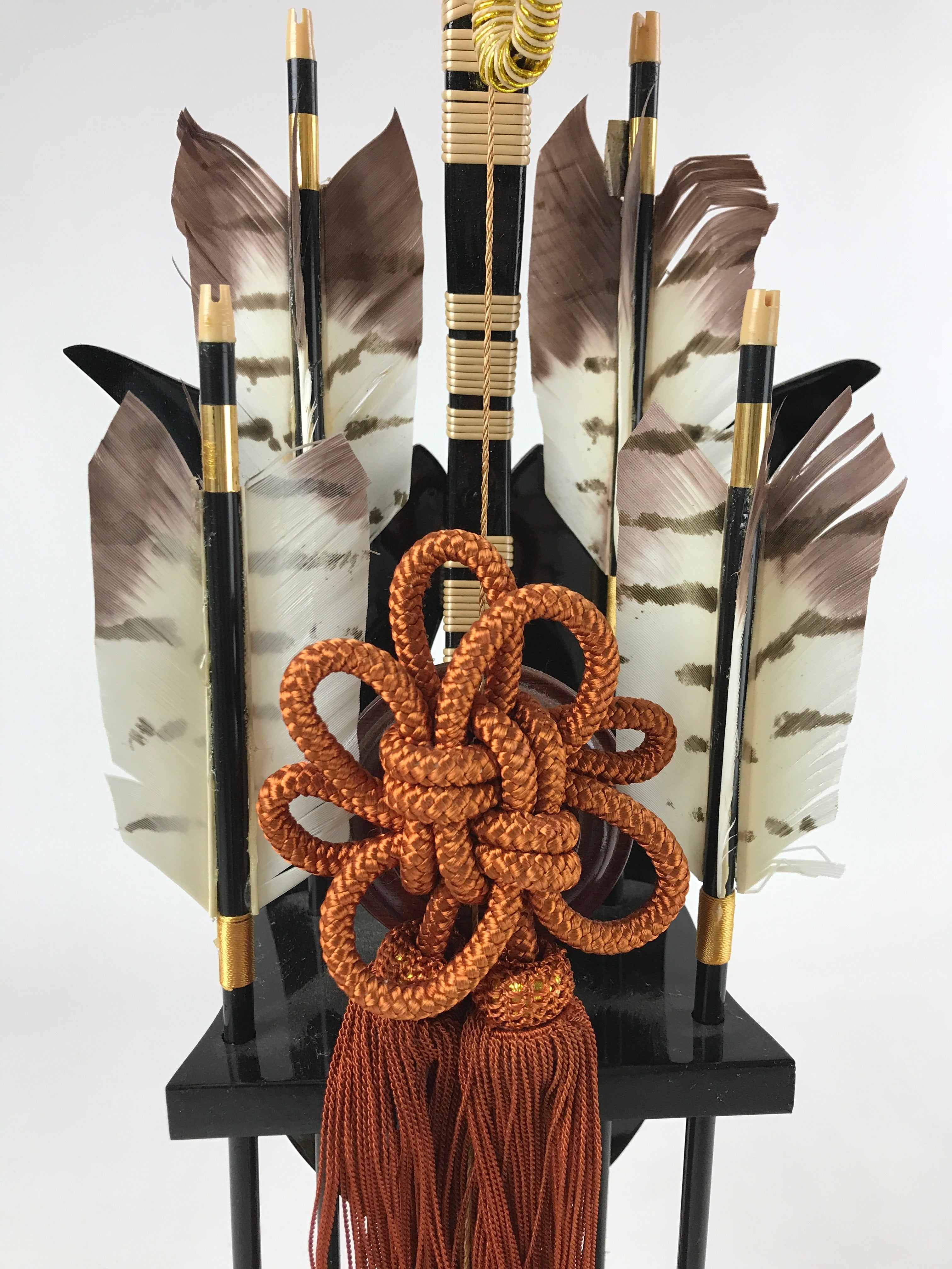Japanese Bow Arrow Hamayumi Display Stand Music Box Vtg Boys Day New Year ID550