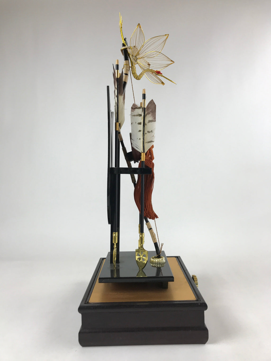 Japanese Bow Arrow Hamayumi Display Stand Music Box Vtg Boys Day New Year ID550