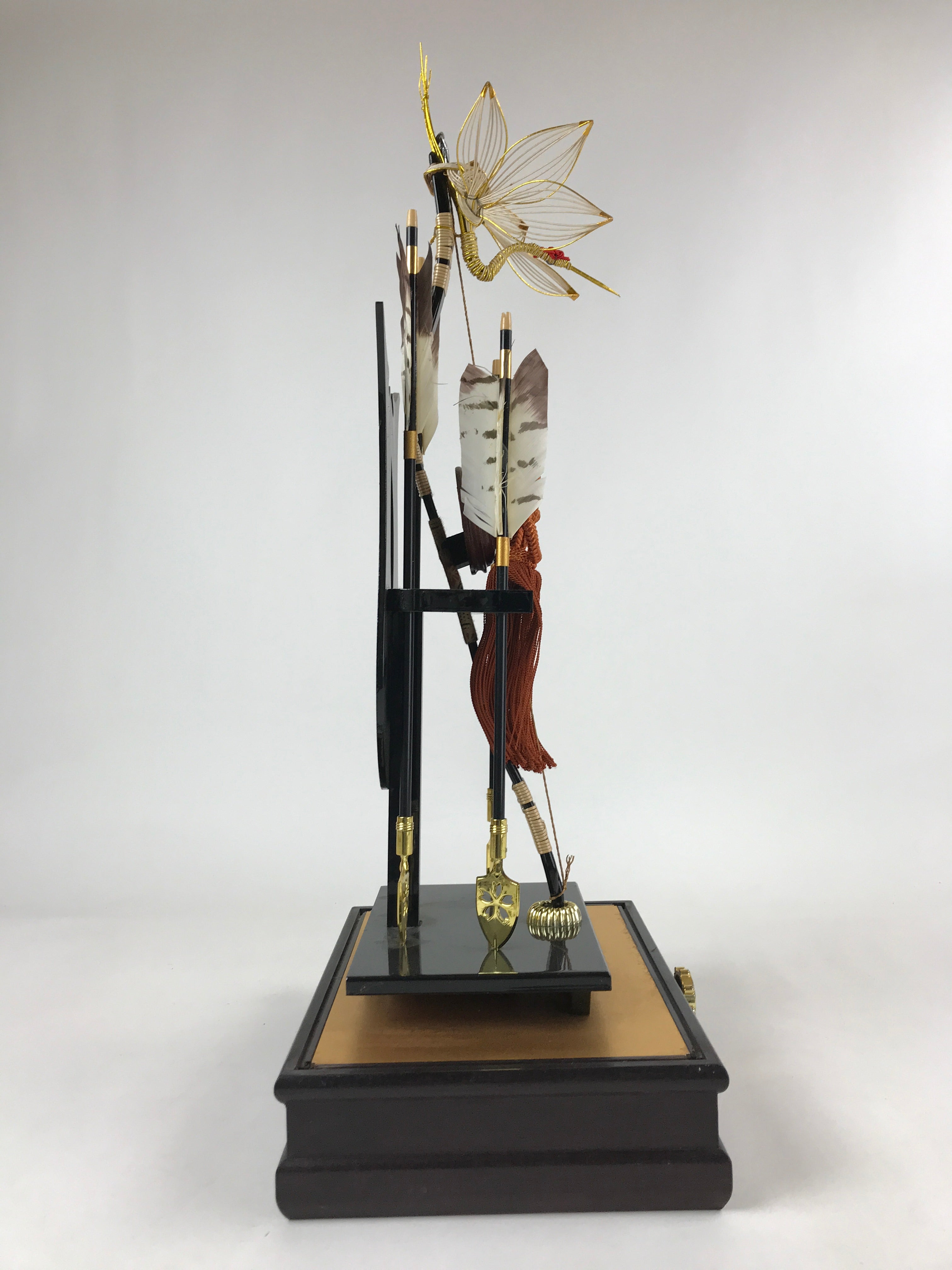 Japanese Bow Arrow Hamayumi Display Stand Music Box Vtg Boys Day New Year ID550