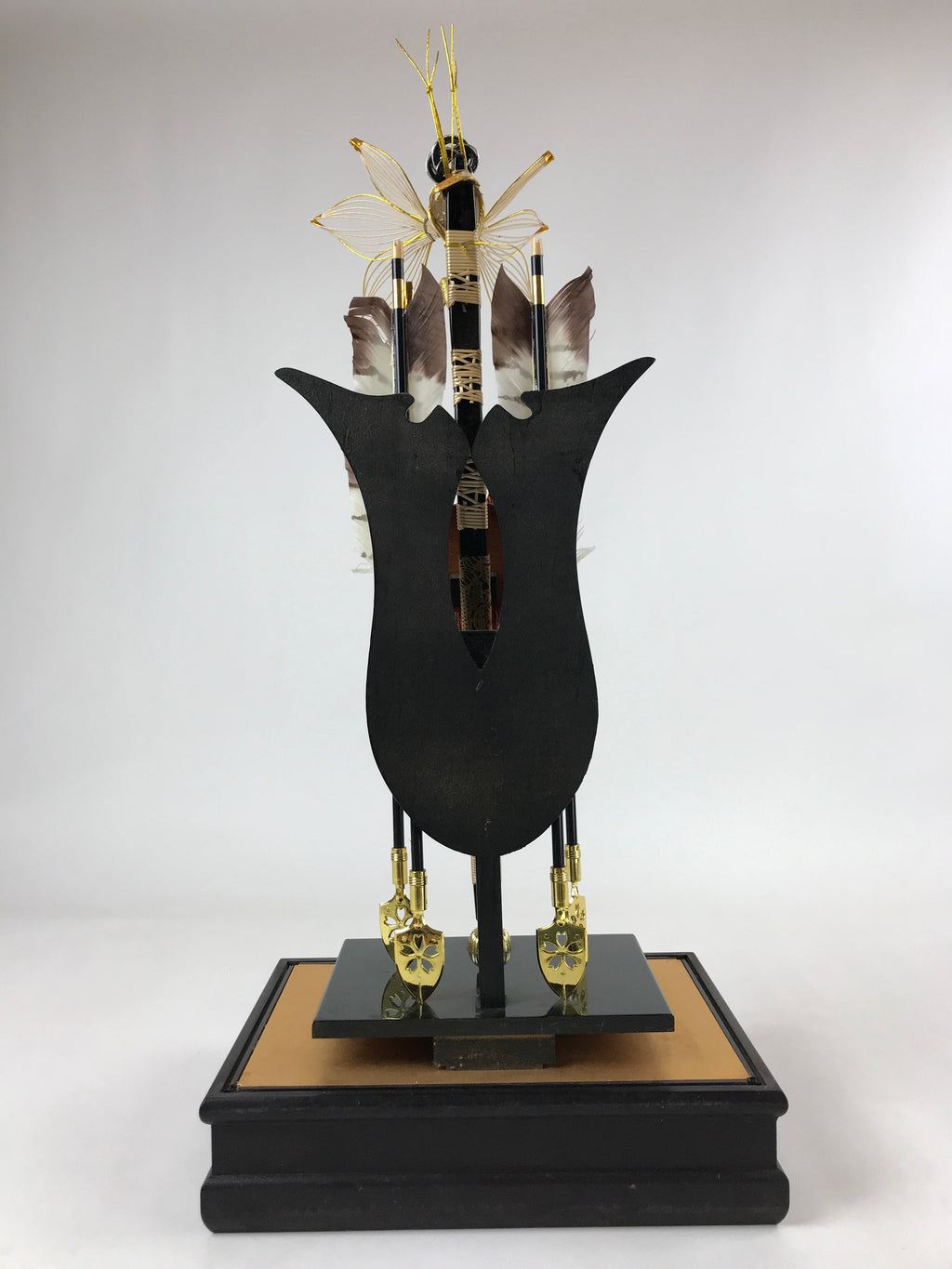 Japanese Bow Arrow Hamayumi Display Stand Music Box Vtg Boys Day New Year ID550