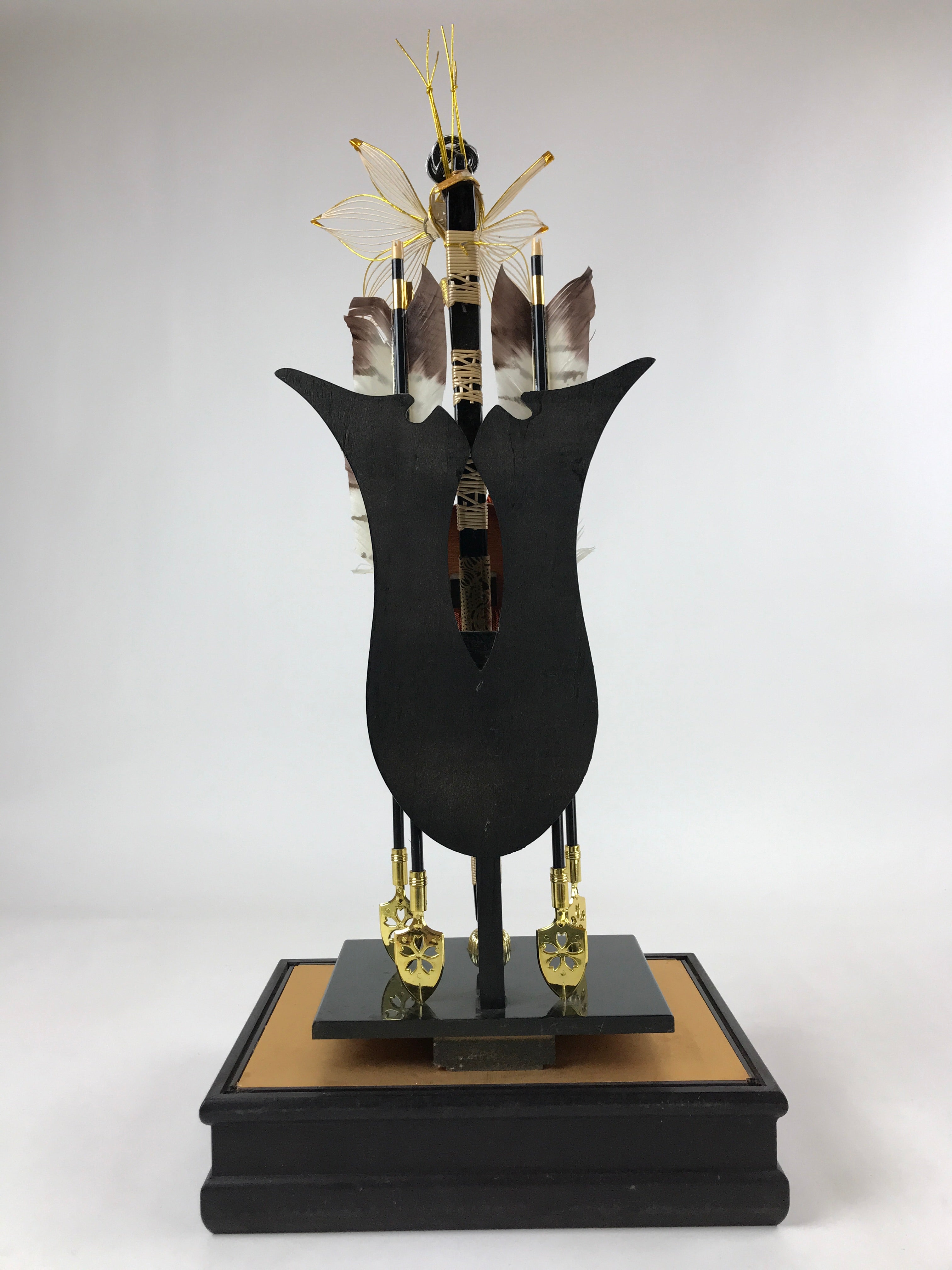 Japanese Bow Arrow Hamayumi Display Stand Music Box Vtg Boys Day New Year ID550