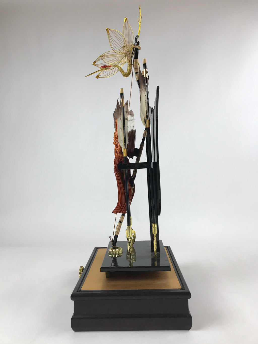 Japanese Bow Arrow Hamayumi Display Stand Music Box Vtg Boys Day New Year ID550
