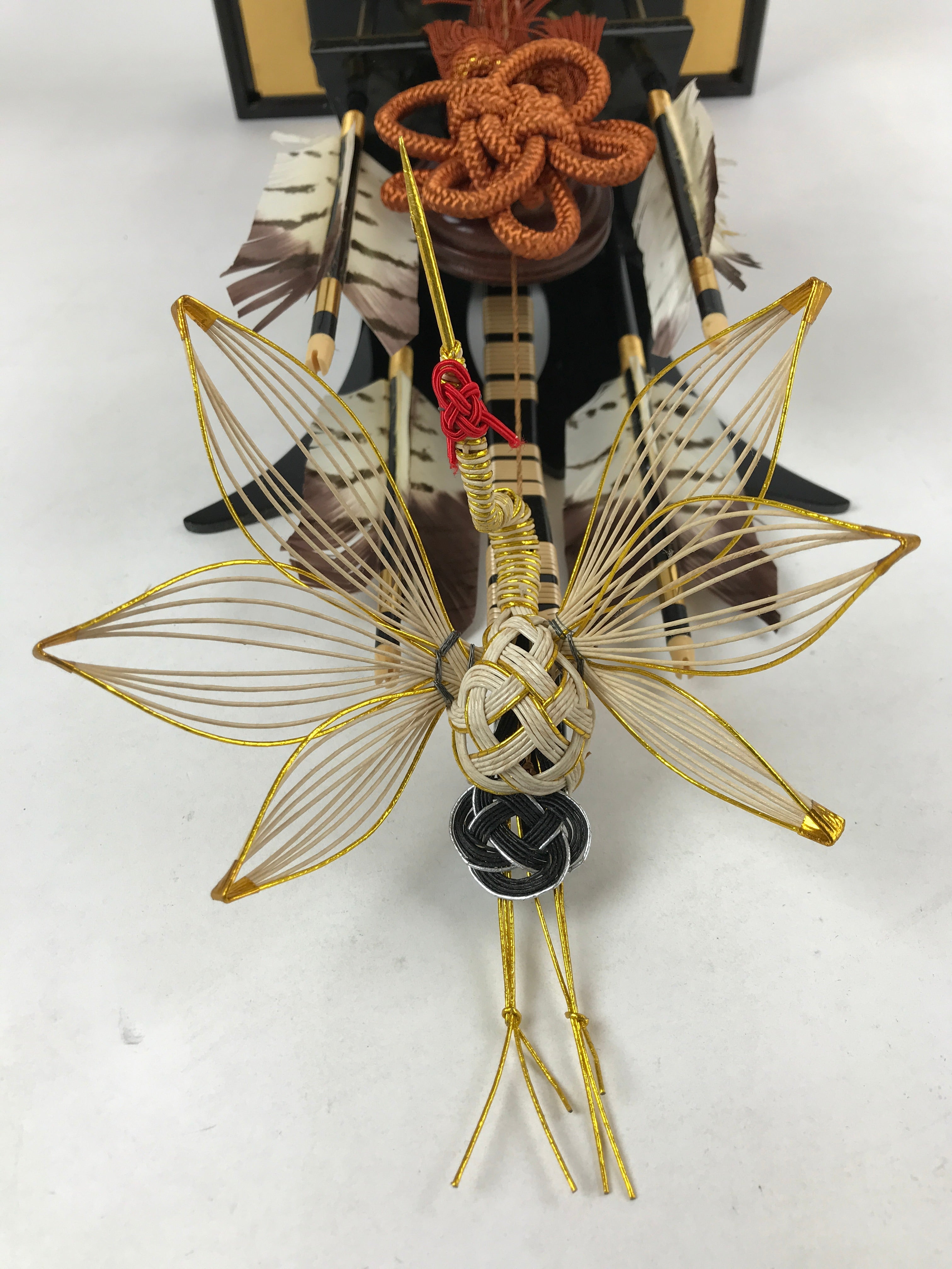 Japanese Bow Arrow Hamayumi Display Stand Music Box Vtg Boys Day New Year ID550