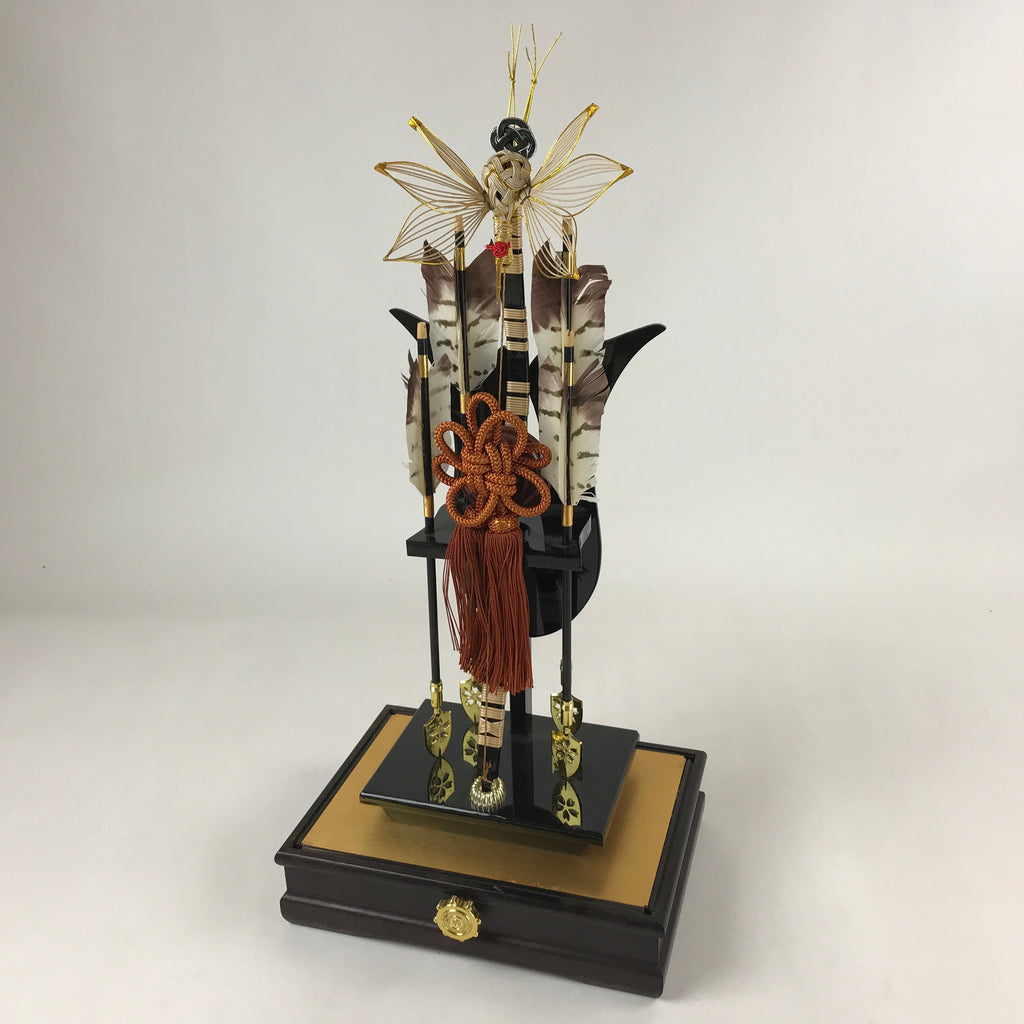 Japanese Bow Arrow Hamayumi Display Stand Music Box Vtg Boys Day New Year ID550
