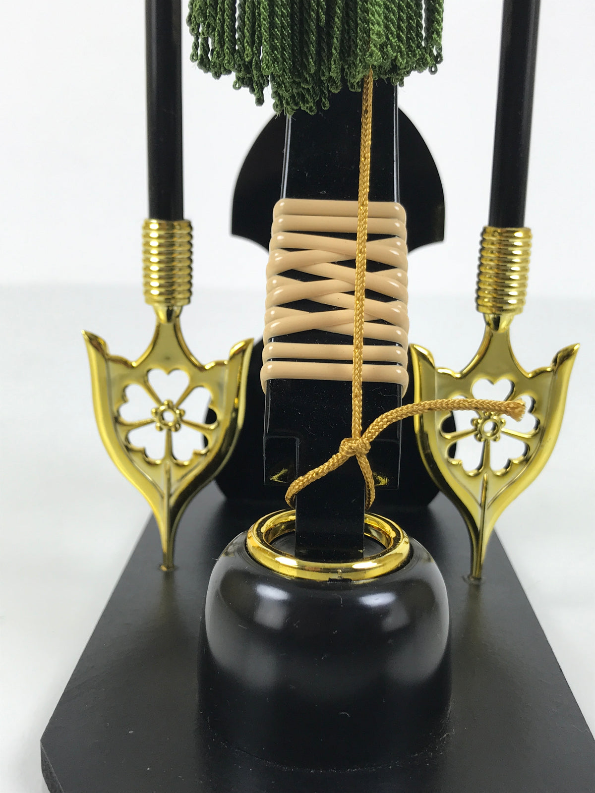 Japanese Bow Arrow Hamayumi Display Stand Vtg Boys Day New Year Black ID649