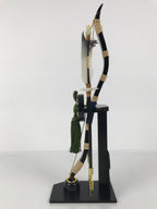 Japanese Bow Arrow Hamayumi Display Stand Vtg Boys Day New Year Black ID649