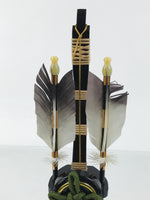 Japanese Bow Arrow Hamayumi Display Stand Vtg Boys Day New Year Black ID649