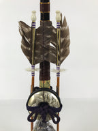 Japanese Bow Arrow Hamayumi Display Stand Vtg Boys Day New Year Wood ID654