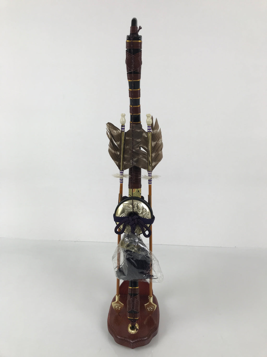 Japanese Bow Arrow Hamayumi Display Stand Vtg Boys Day New Year Wood ID654