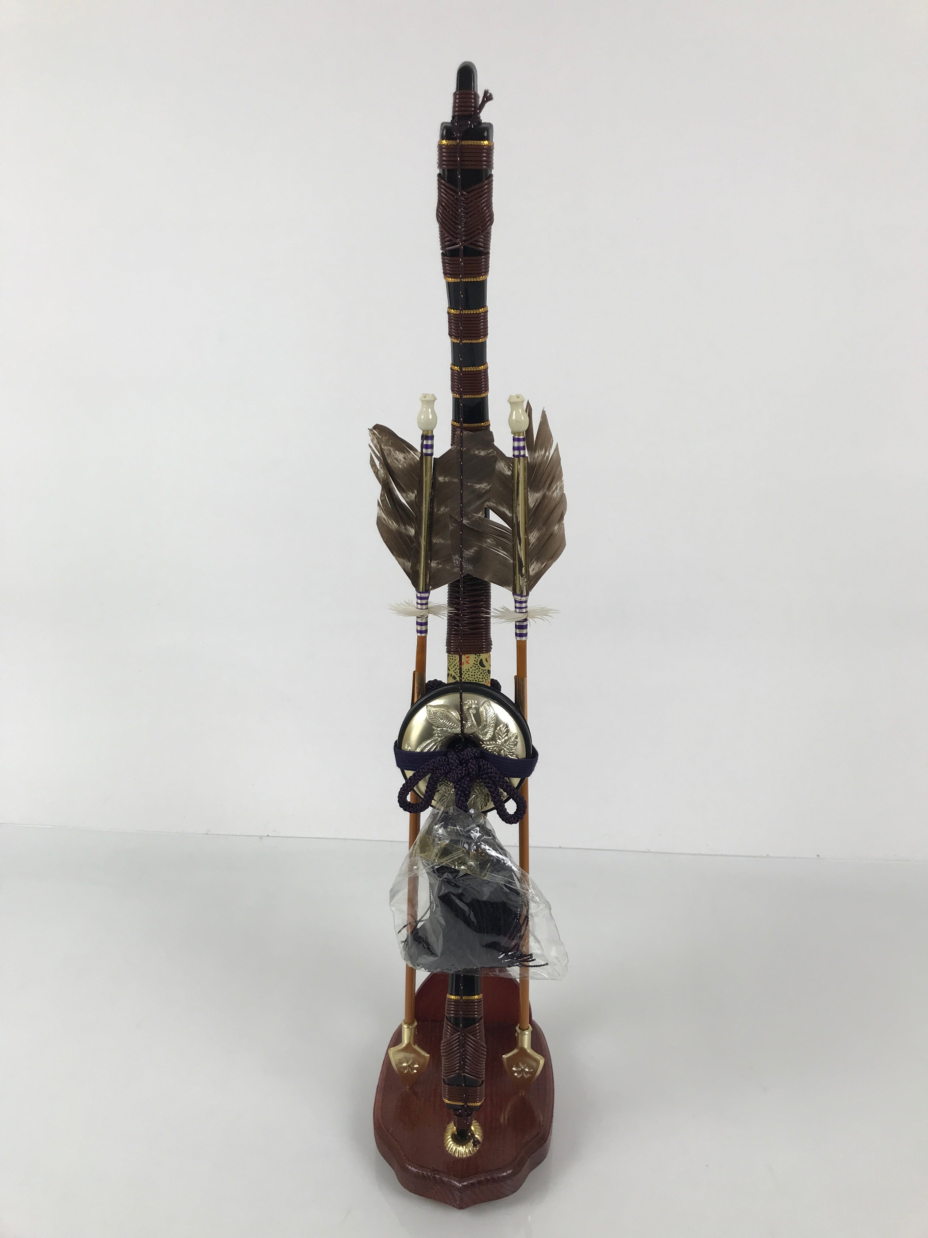 Japanese Bow Arrow Hamayumi Display Stand Vtg Boys Day New Year Wood ID654
