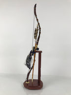Japanese Bow Arrow Hamayumi Display Stand Vtg Boys Day New Year Wood ID654