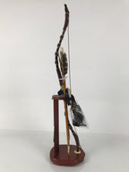 Japanese Bow Arrow Hamayumi Display Stand Vtg Boys Day New Year Wood ID654