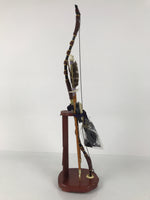 Japanese Bow Arrow Hamayumi Display Stand Vtg Boys Day New Year Wood ID654