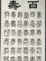 Japanese Boxed Hanging Scroll Kakejiku 100 Longevity Hyakujyu Calligraphy KJ163